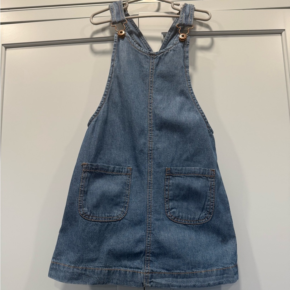 Vintage LUCKY BRAND Blue Kids overall denim dress jumper 7 1990 rare